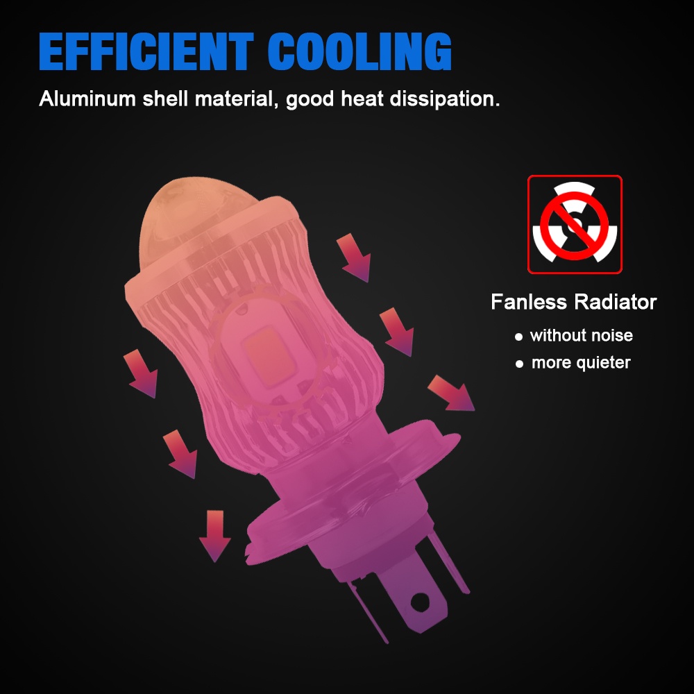 Đèn pha LED xe máy H4 H6 BA20D P15D hai màu ánh sáng trắng/ vàng chuyên dụng