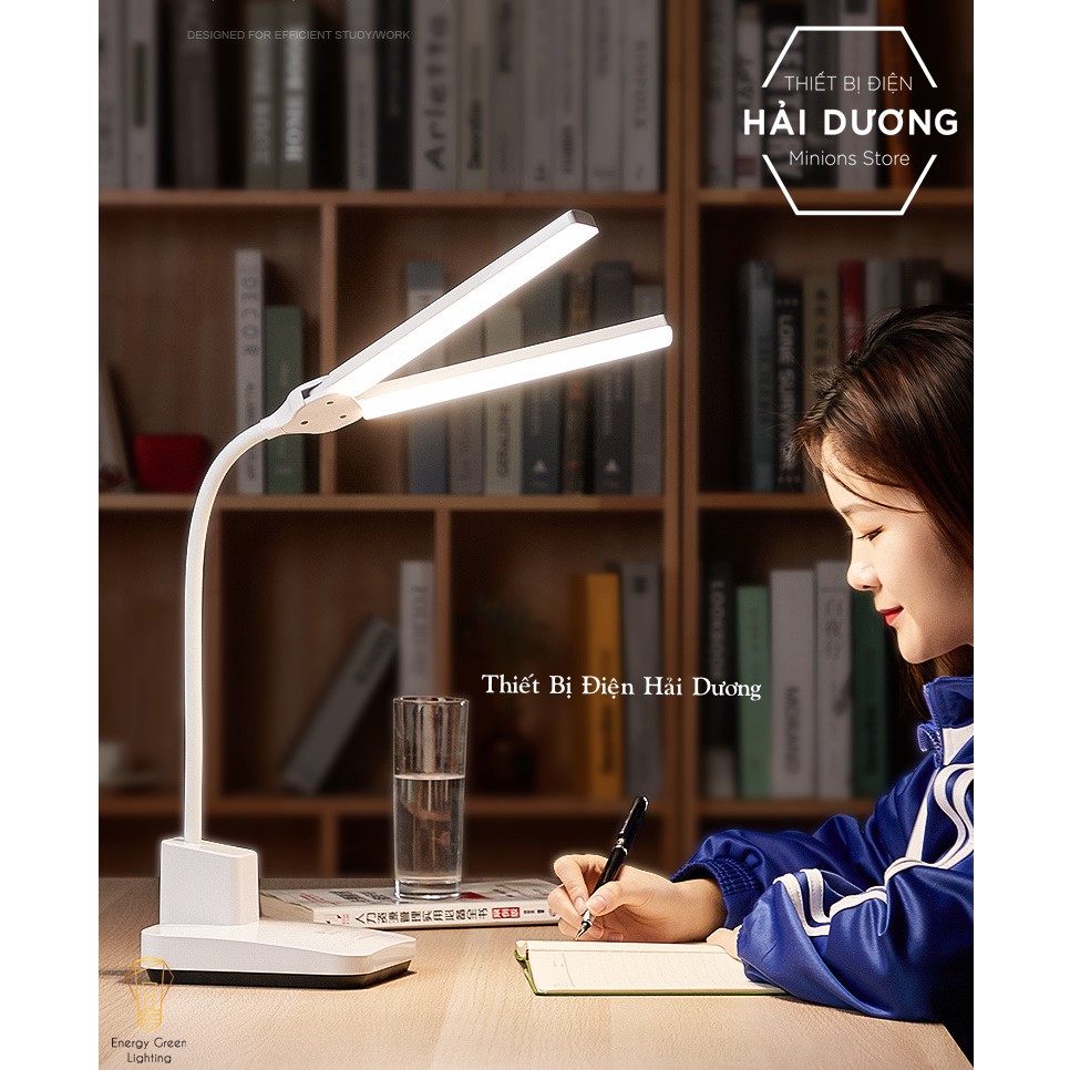 Đèn Bàn LED 2 Đầu Chiếu Sáng DB-1928 - 3 Chế Độ Ánh Sáng - Xoay 180 Độ Thay Đổi Góc Chiếu Sáng Linh Hoạt