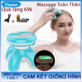 Máy massage mini mimo bản nâng cấp 2020 thiết kế 4 chân massage | tặng kèm 3 viên pin tiểu aaa + dây sạc lại trị giá 69k