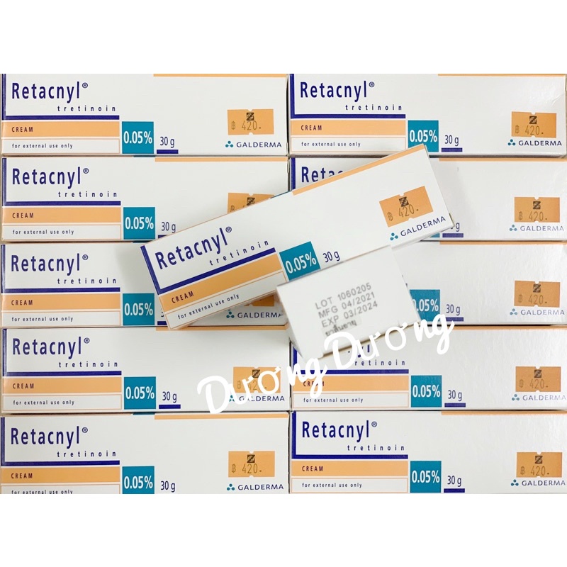 Retacnyl Tretinoin Cream 0.025%, 0.05% Galderma - 30g Kem Hỗ Trợ Giảm Mụn Tái Tạo Trẻ Hoá Da