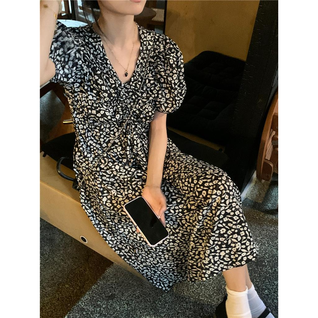 Đầm Hoa Xếp Ly Dáng Ôm Thời Trang Mùa Hè Pháp Quý Phái 63881