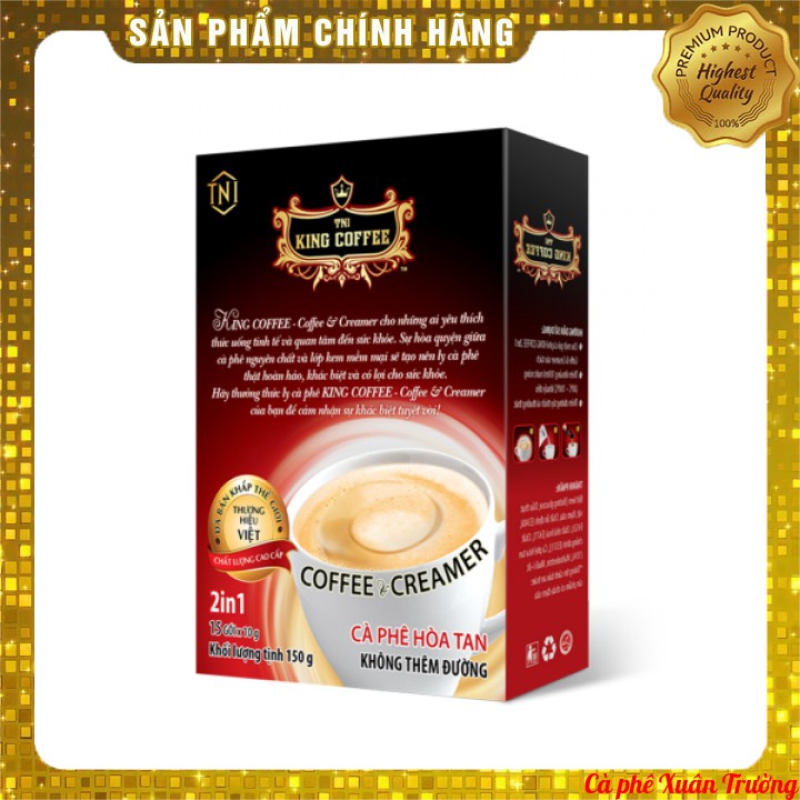 Cà phê hòa tan KING COFFEE 2IN1 Coffee & Creamer - Hộp 15 gói x 10g | BigBuy360 - bigbuy360.vn