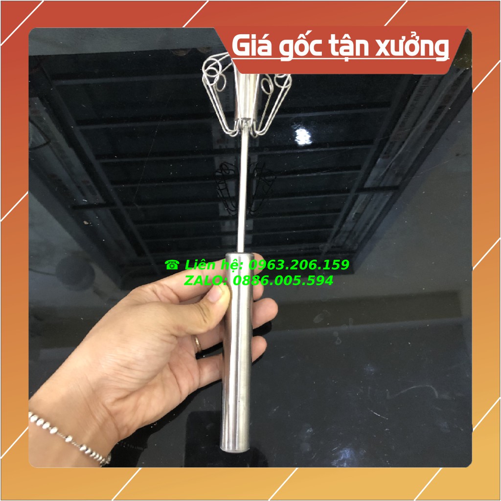 Cây Đánh Trứng Inox Kiểu mới Cầm Tay có trục xoay tự động tiện dụng