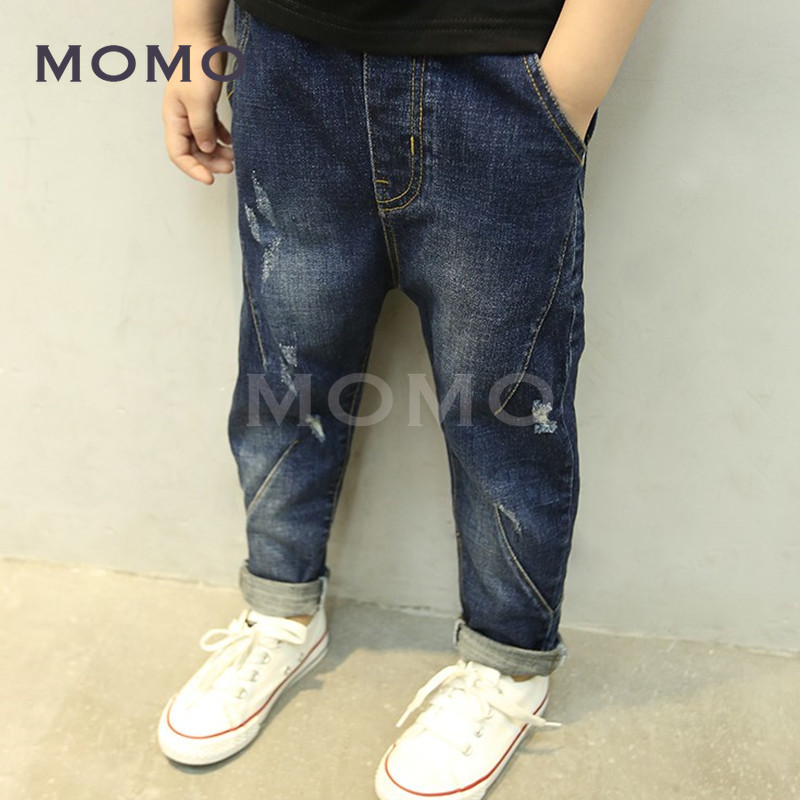 Quần Denim Kiểu Dáng Đơn Giản Phong Cách Retro Cho Bé Trai Từ 2-12 Tuổi