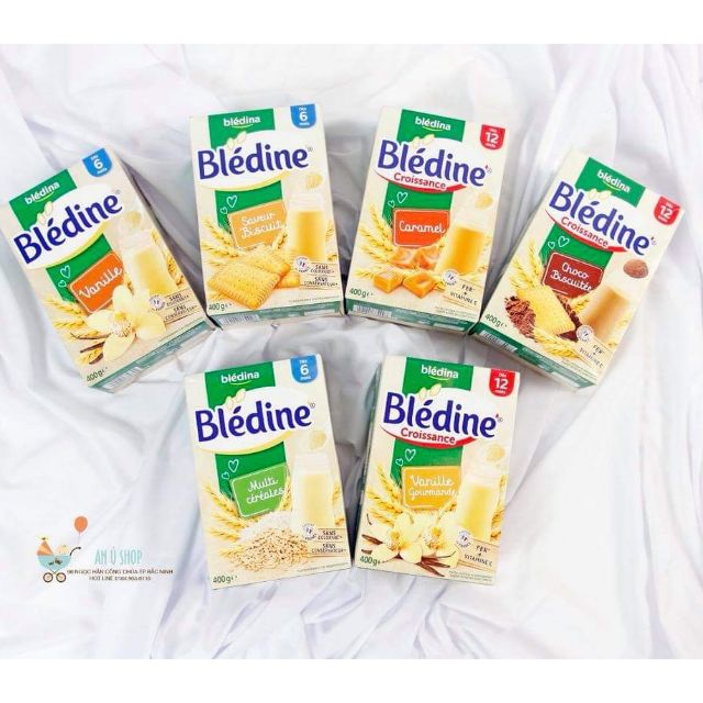 Bột lắc sữa Bledina 400g đủ vị cho bé từ 4m+