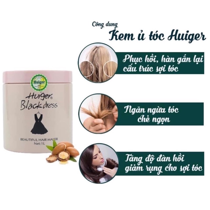 Hấp Dầu Mềm Mượt Tóc Huiger Giữ Màu Tóc Nhuộm, Kem Ủ Tóc Collagen Huiger Phục Hồi Hư Tổn 1000ml