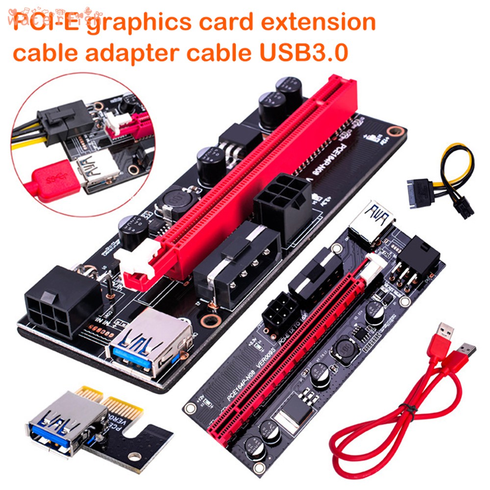 Card Đồ Họa Pci-E Riser 009s 16x Với Cổng Usb 3.0 Tiện Dụng