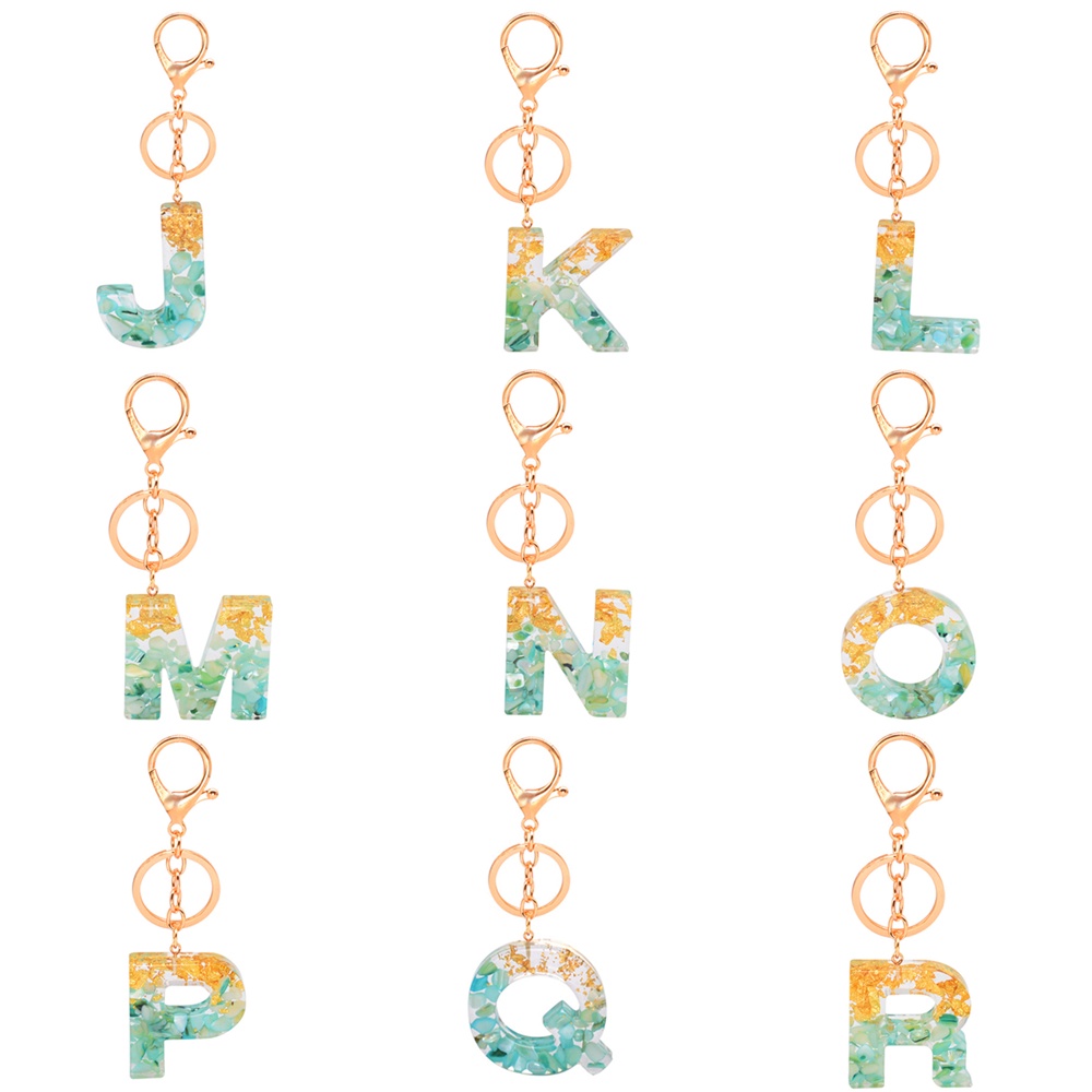Móc Khóa Nhựa Resin 26 Chữ Cái Tiếng Anh Lấp Lánh Thời Trang