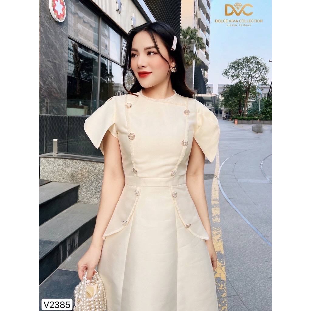 Váy tafta kem đính khuy V2385 - LAMY87 | BigBuy360 - bigbuy360.vn