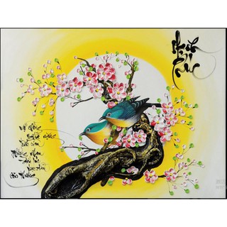 Tranh đính đá hạnh phúc 69x52cm chưa đính 77555