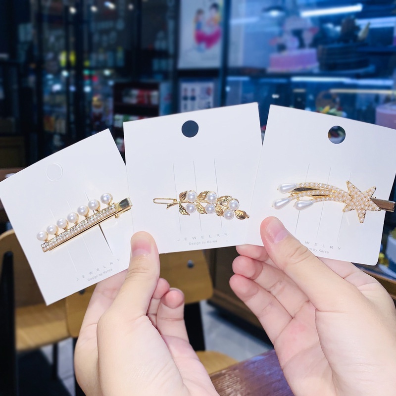 Kẹp Tóc Đính Ngọc Trai Phong Cách Hàn Quốc