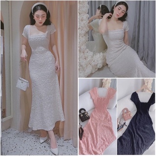 Đầm midi cổ u đuôi cá