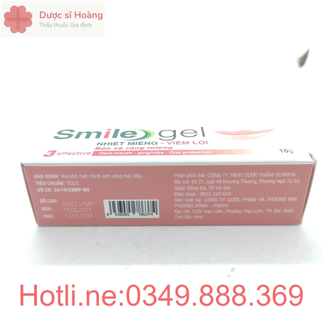 [Chính hãng] Nhiệt Miệng Smile Gel - Hỗ Trợ Viêm Lợi, Bảo Vệ RĂng Miệng - Tuýp 10g