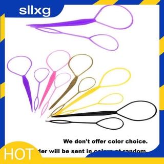 Bộ 2 dụng cụ tết tóc làm bằng nhựa màu trơn tiện dụng