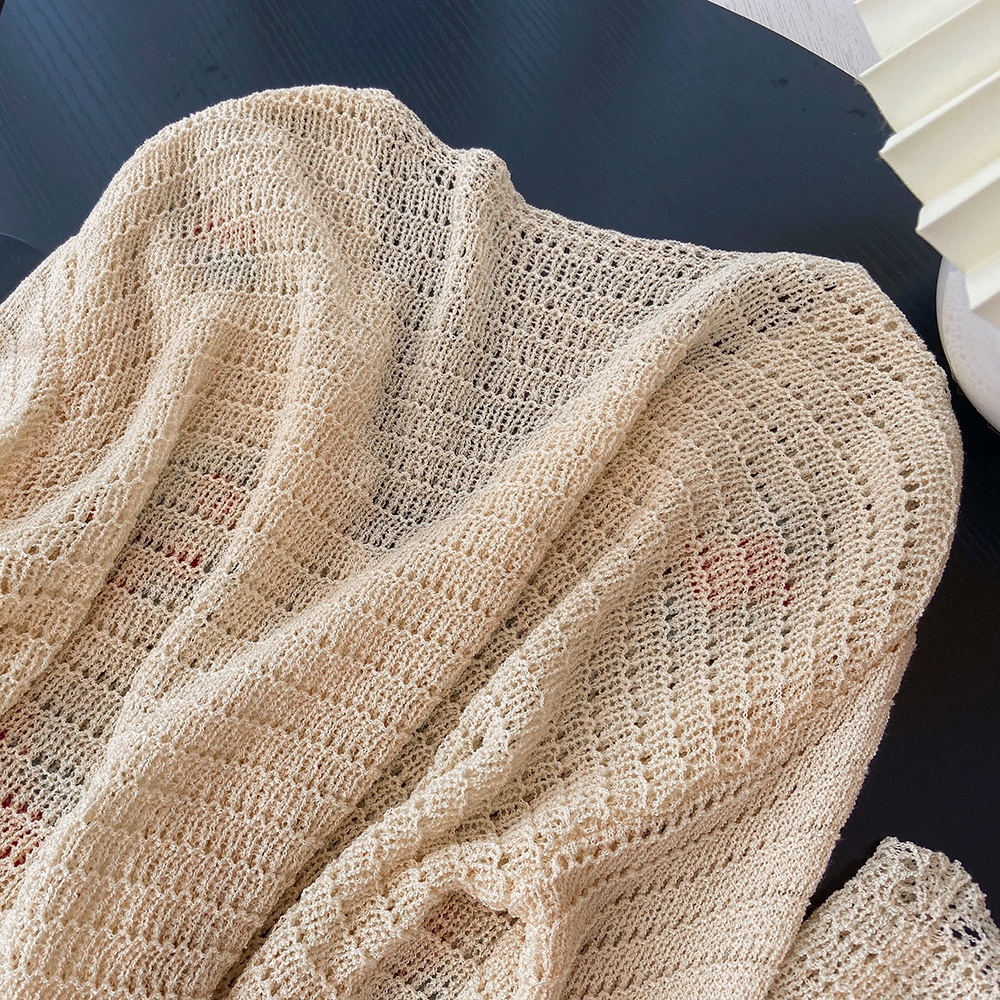 NUZIRO  Áo khoác cardigan dệt kim có cổ chữ v thêu họa tiết xinh xắn
