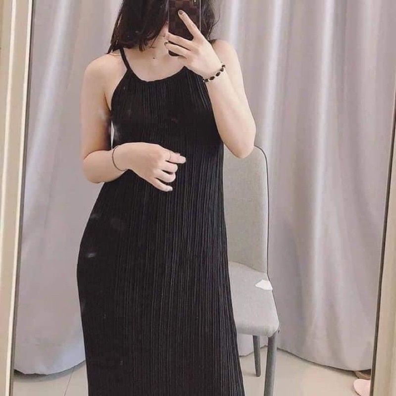Váy Yếm Dập Ly Maxi Đi Biển 9 Màu