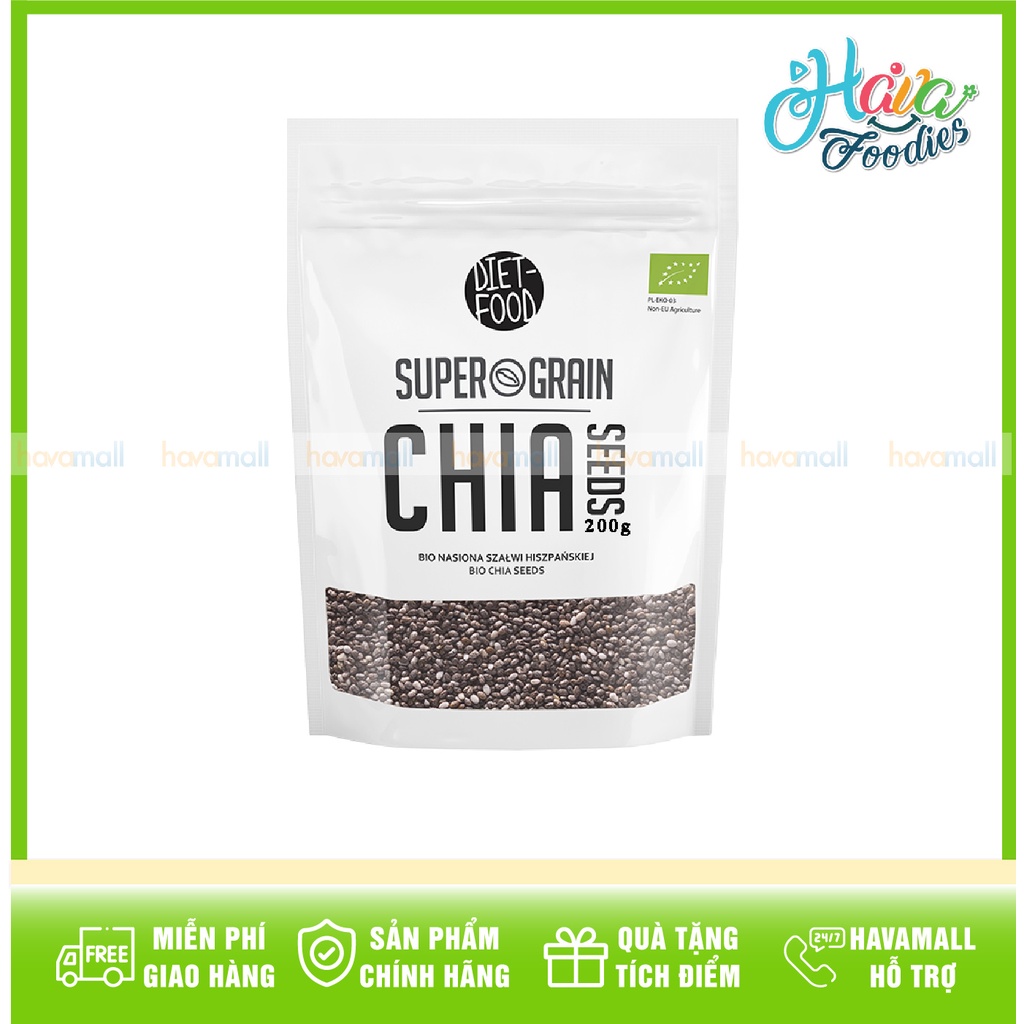 [HÀNG CHÍNH HÃNG] Hạt Chia Hữu Cơ Diet Food 200gr – Organic Chia Seeds