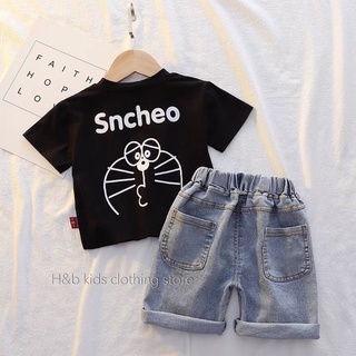 Bộ sncheo quần jean bé trai