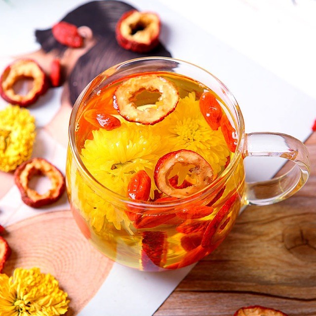 1 gói dùng thử trà sơn trà hoa cúc kỳ tử đỏ mát gan đẹp dáng_trathaomocsi