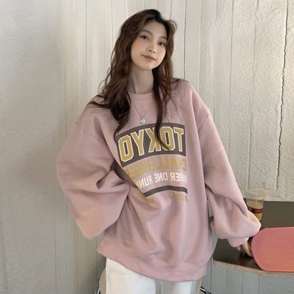 Áo len màu hồng oversize