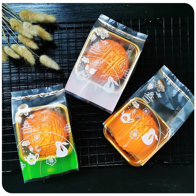 (10c)Túi đựng bánh trung thu con thỏ 100-125g (MS2)(không kèm khay)