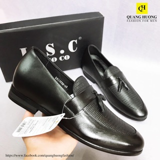 Giày âu nam nâng đế hiệu Lusoco đen chuông cao cấp