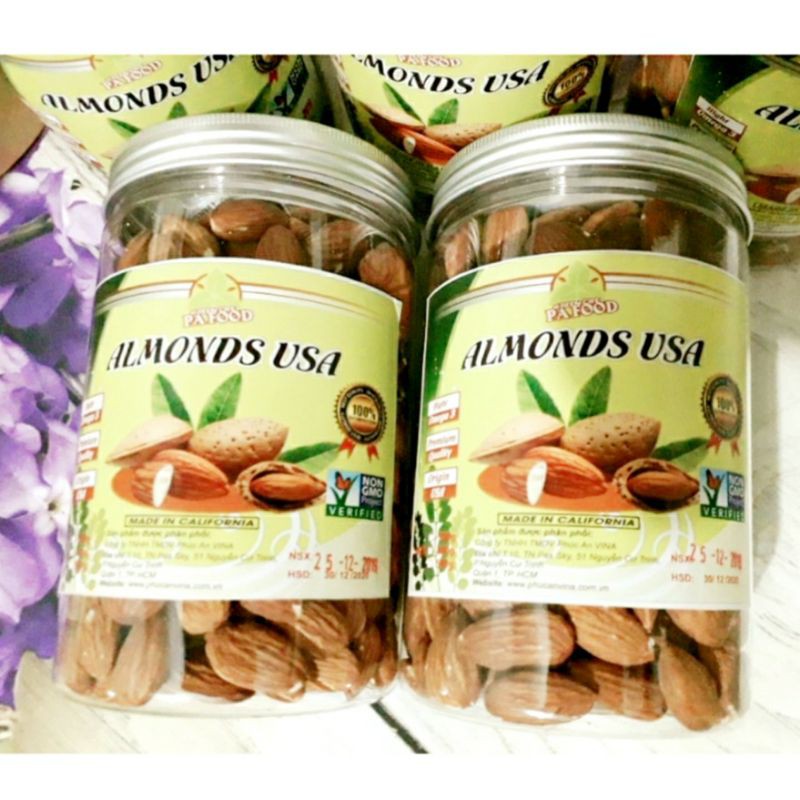 Nhân Hạnh Nhân Mỹ Sấy Rang Chín 500 gram 💝FREESHIP💝 Nhan Hanh Nhan Chín Ăn Liền Hàng Date Mới Liên Tục