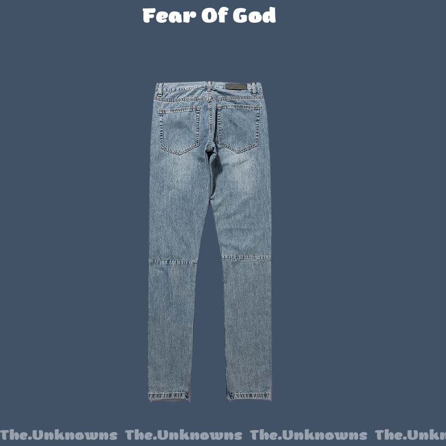 ⚡️[BEST QUALITY]-Quần Jeans Selvedge zipper destroyed skinny slim fit  Vintage ripped blue denim version,quần bò cao cấp