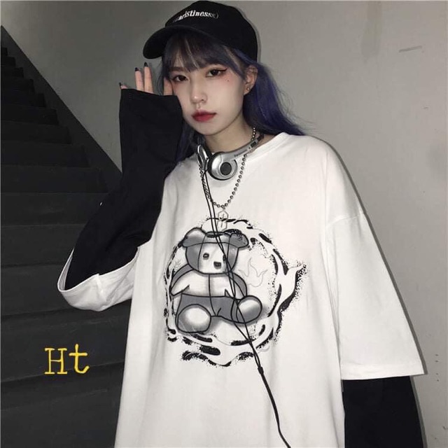Áo 3D gấu vòng tròn ngắn tay HT11