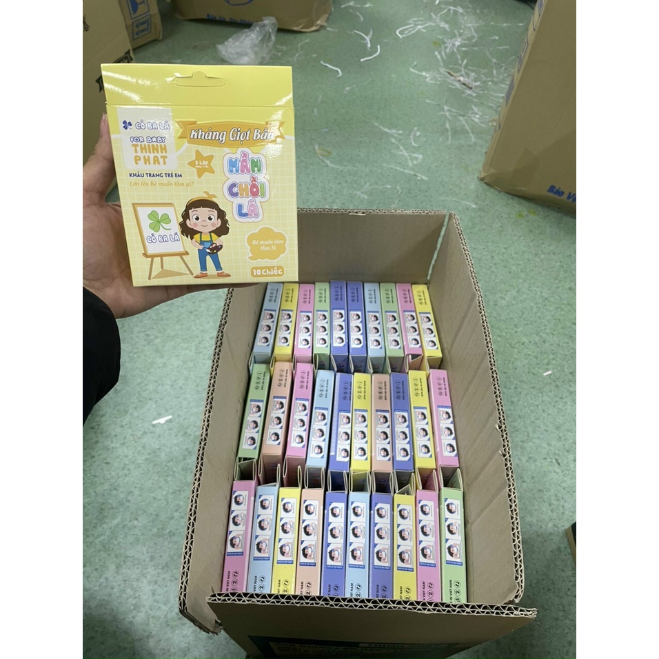 1 Khẩu trang mầm chồi lá Thịnh Phát 3 Lớp Cho Bé 6-10 Tuổi