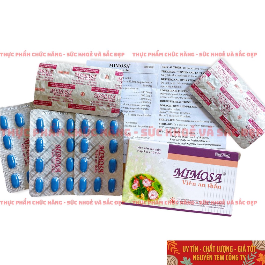 MIMOSA Viên An Thần - Hộp 50 Viên Cao Bình Vôi, Mimosa Giúp Ngủ Ngon Tự Nhiên