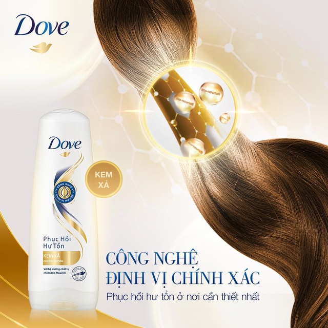Bộ sản phẩm Dove Phục Hồi Hư Tổn dầu gội 640g + kem xả 610g | BigBuy360 - bigbuy360.vn