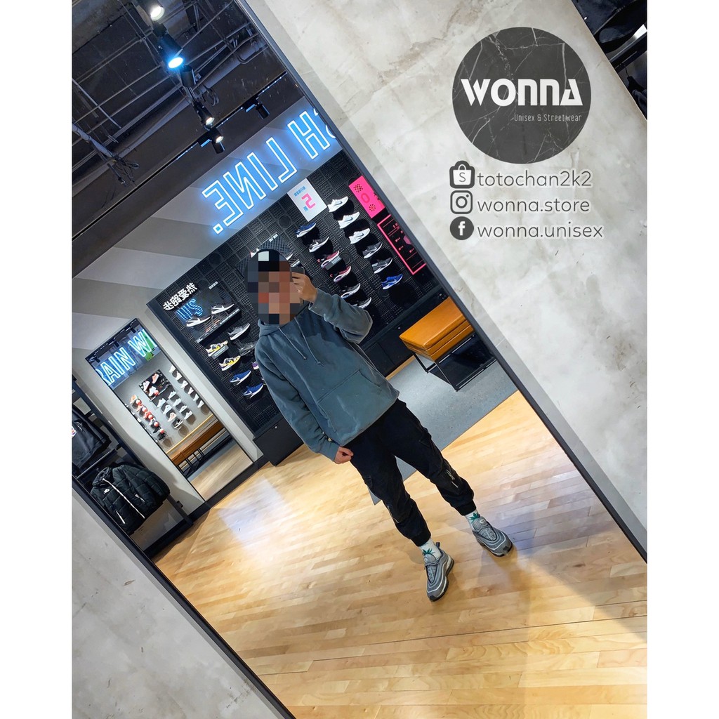 Quần cargo jogger ống bo unisex box pant street style Hàn có khóa kéo zipper nam nữ hip hop màu đen