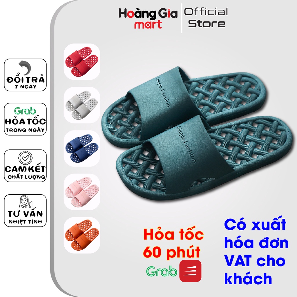 Dép mang trong nhà phòng tắm chống trượt nguyên khối không dán keo có lỗ thoát nước mã LO9