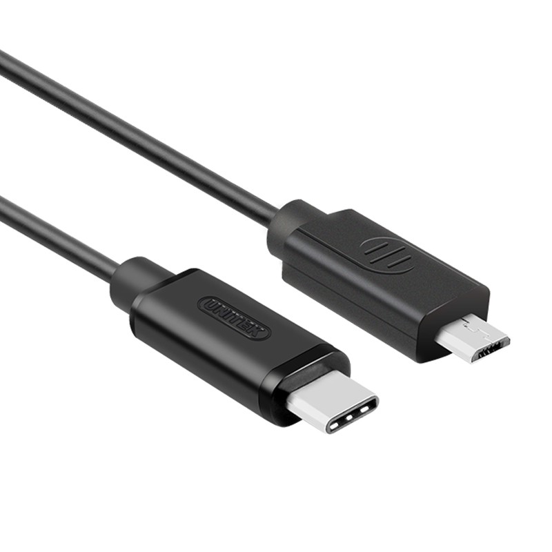 Dây USB type-C chuyển sang Micro USB sạc và dữ liệu từ Máy tính ra Smartphone Tablet 1 mét UNITEK Y-C473BK