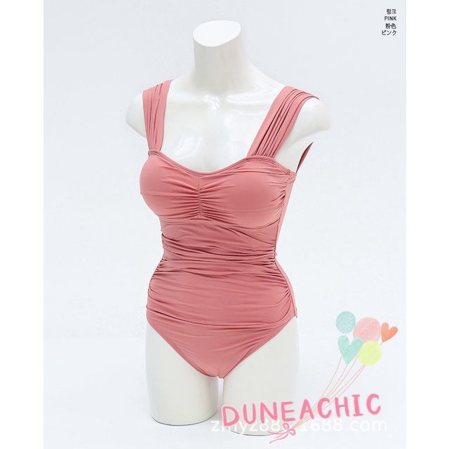 Bộ đồ bơi một mảnh DUNEA màu trơn ôm dáng gợi cảm cho nữ