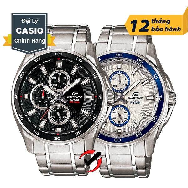 [Mã HANGHIEU5 giảm 15% đơn từ 500K] Đồng Hồ Nam CASIO Chính Hãng Anh Khuê Edifice EF-334D-7AVUDF và EF-334D-1AVUDF