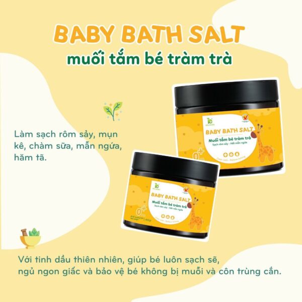 Muối tắm bé Bảo Nhiên tràm trà - 200gr