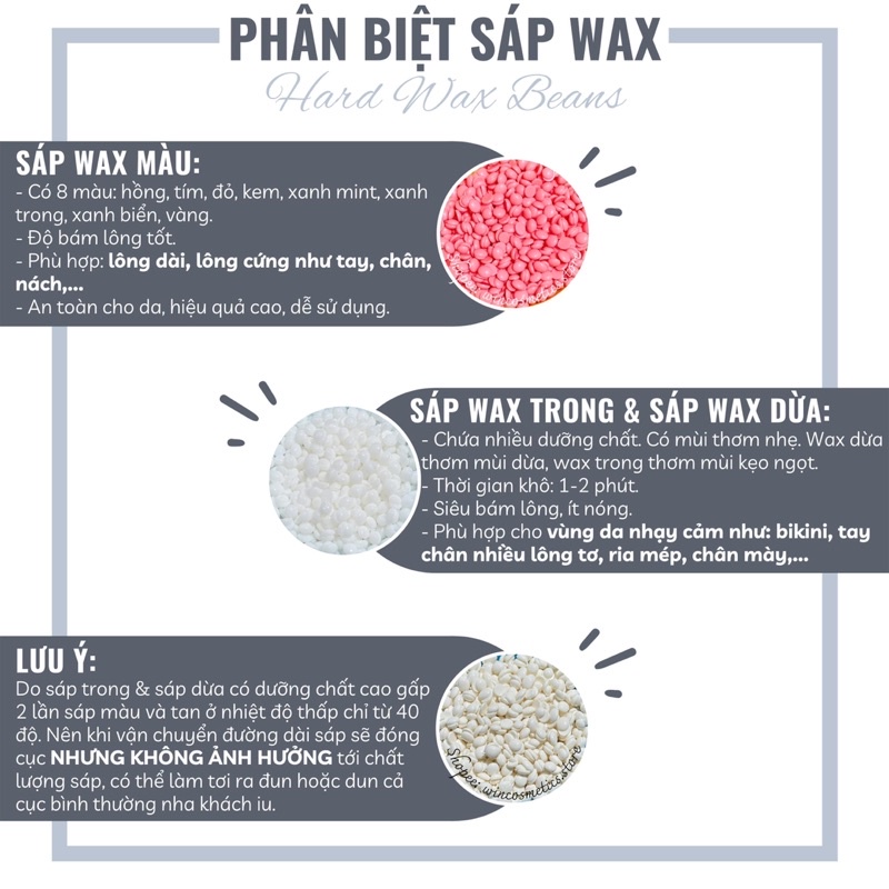 Sáp wax siêu bám lông Hard Wax Beans, sáp nóng hạt đậu nhập khẩu cao cấp triệt mọi loại lông tay, chân, nách, bikini