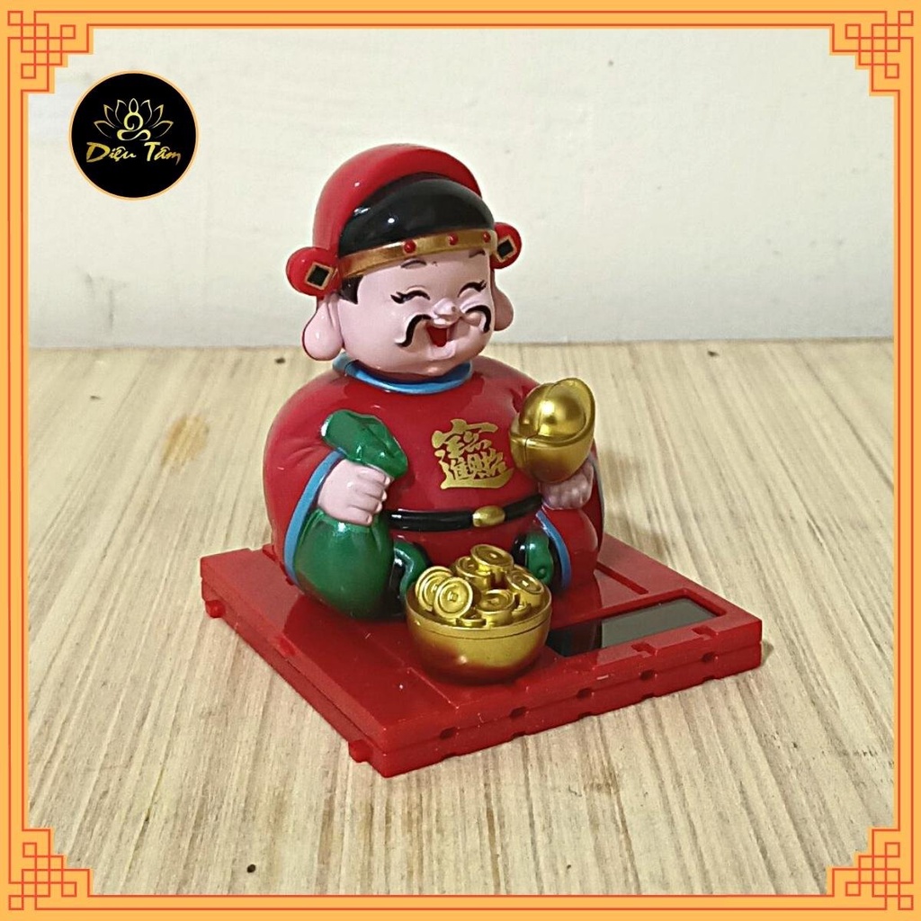 Tượng thần tài may mắn năng lượng mặt trời –tượng phật dùng để trang trí xe ô tô, bàn làm việc, đồ thờ cúng bàn thần tài