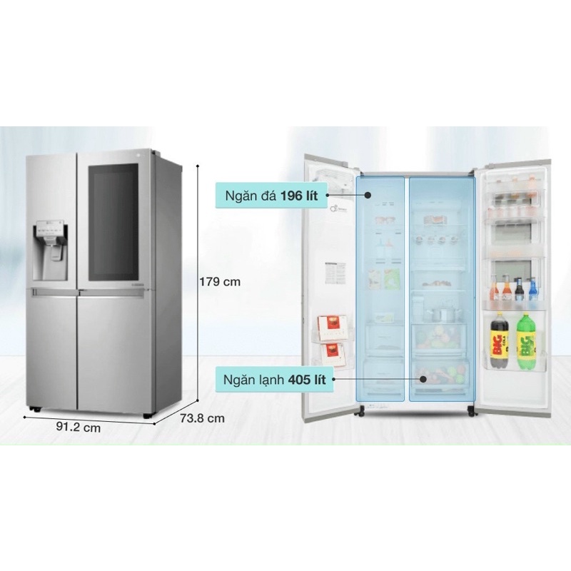 Tủ lạnh LG inverter InstaView Door-in-Door 601 lít GR-X247JS