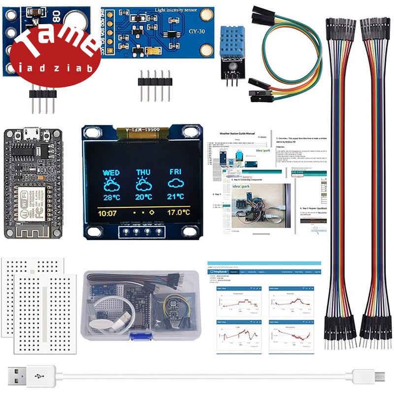 Bo Mạch Hiển Thị Thời Tiết Với Cảm Biến Nhiệt Độ Dht11 Dht180 0.96 Inch Oled Iic Cho Arduino