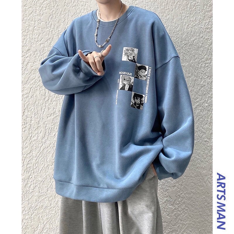 Áo Nỉ Sweater Hoạt Hình In Ngực Form Unisex Nam Nữ Ulzzang Chất Nỉ Lót Bông Có Anhe Thật Shop Mình chụp
