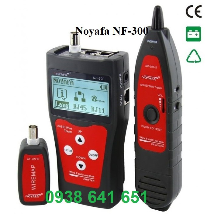 Bộ test cáp NOYAFA NF-300 đa năng chính hãng, kèm 2 pin 9V. BH 12 tháng