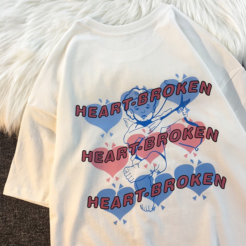 NRVP Áo Thun Mùa Hè Tay Cộc Oversize In Họa Tiết Phong Cách Hàn Quốc Cho Nam / Nữ