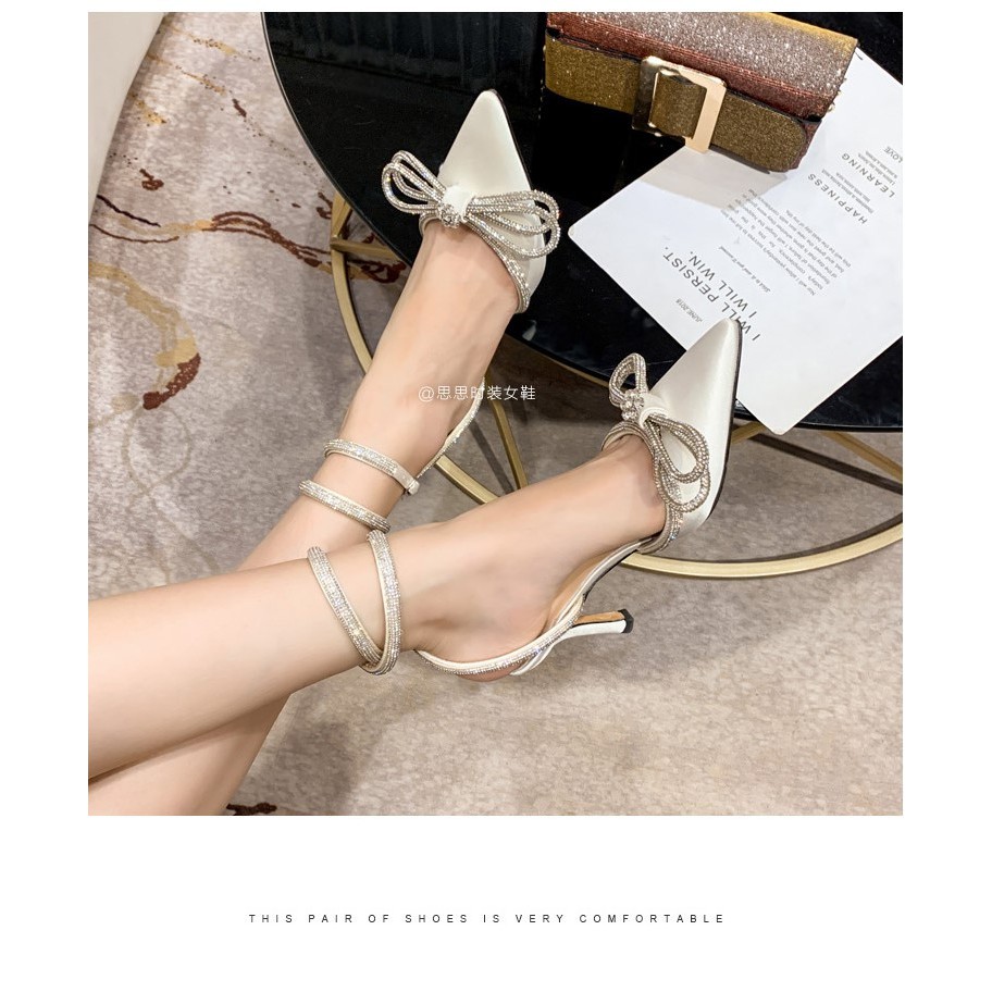 Giày Sandal  HGC52  Đính Nơ Đá Xinh Xắn Dành Cho Nữ