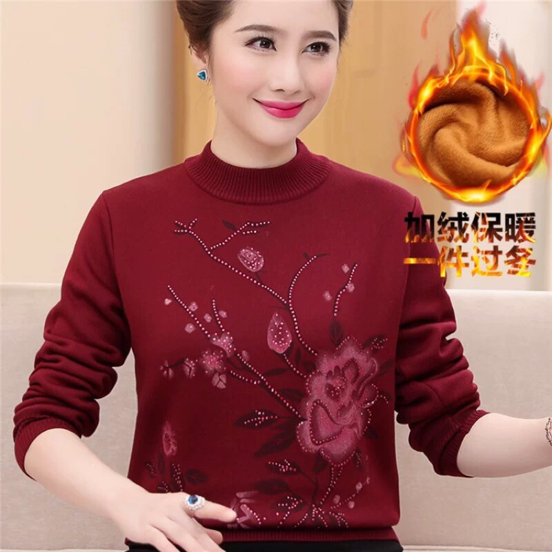 Hàng có sẵn ) Áo len nữ trung niên thời trang kiểu dáng sang trọng, ấm áp QCNP347 | BigBuy360 - bigbuy360.vn