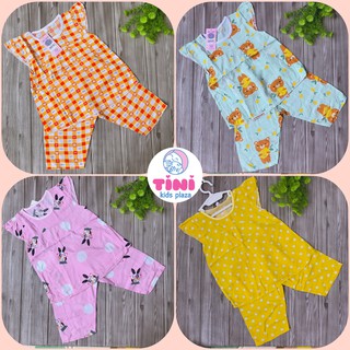 Bộ quần áo bé gái CÁNH TIÊN chất vải tole, lanh 2 da loại 1 mùa hè mềm, mịn, mát, size 1 đền 3 cho bé 5-12kg