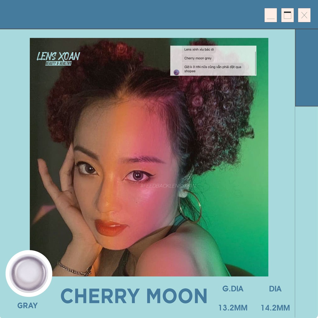 KÍNH ÁP TRÒNG CHERRY MOON GRAY CỦA OLENS : LENS HIỆU ỨNG TRĂNG KHUYẾT XÁM | LENS XOẮN