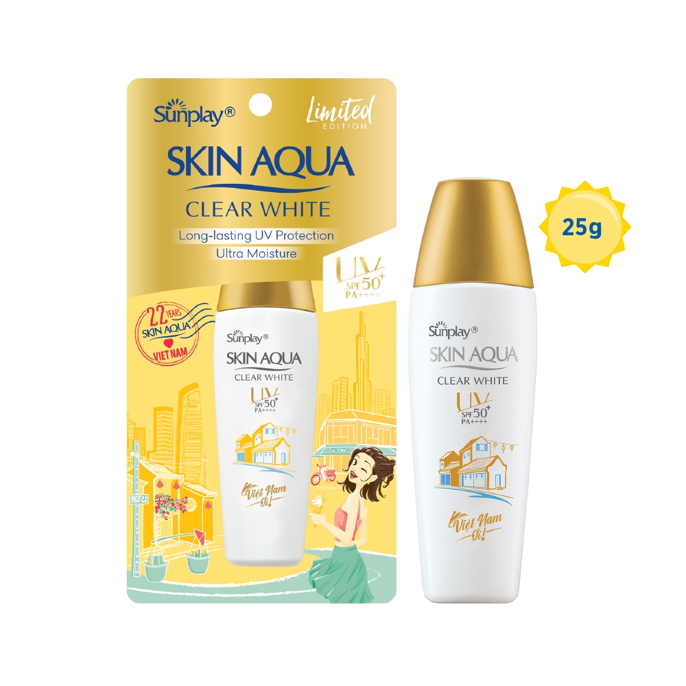 Sữa chống nắng dưỡng trắng cho da dầu Sunplay Skin Aqua Clear White SPF50+ 25g (Việt Nam Ơi - Limited Edition 2022)